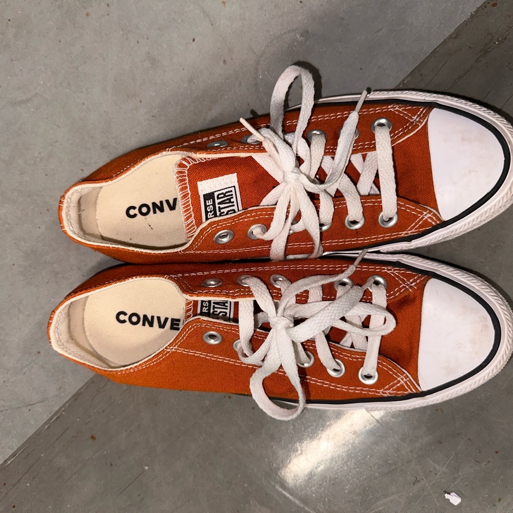 Converse Orange Canvas Sneakers with White Accents